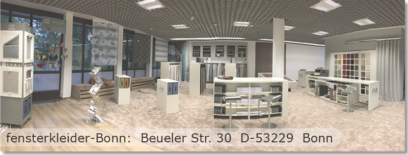Fachgeschäft für Inneneinrichtung, Plissee, Rollo, Jalousien, Gardinen, Insektenschutz, Markisen, Stoffe in  Bonn,